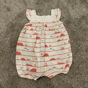 GAP Baby Girls Whale Romper Sz 6-12M